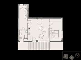 Rezidenci Štěpánov, Valašské Meziříčí, byt. jedn. 2+kk, 61,83  m², terasa 10,96  m², zahrada 221,6  m²