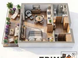 Rezidenci Štěpánov, Valašské Meziříčí, bytová jednotka 1+kk, 39,02  m², balkon 12,73  m²
