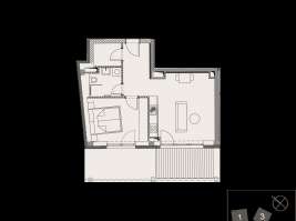 Rezidenci Štěpánov, Valašské Meziříčí, byt. jedn. 2+kk, 46,85  m², terasa 8,16  m², zahrada 70,4  m²