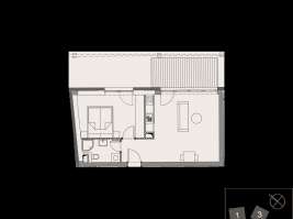 Rezidenci Štěpánov, Valašské Meziříčí, byt. jedn. 2+kk, 44,09  m², terasa 9,48  m², zahrada 52,4  m²