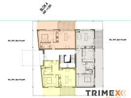 Rezidenci Štěpánov, Valašské Meziříčí, byt. jedn. 2+kk, 44,09  m², terasa 9,48  m², zahrada 52,4  m²