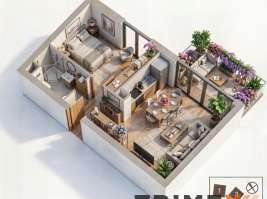 Rezidenci Štěpánov, Valašské Meziříčí, byt. jedn. 2+kk, 44,09  m², terasa 9,48  m², zahrada 52,4  m²