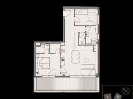 Rezidenci Štěpánov, Valašské Meziříčí, bytová jednotka 3+kk, 65,09  m², balkon 18,98  m²