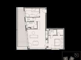 Rezidenci Štěpánov, Valašské Meziříčí, bytová jednotka 3+kk, 63,07  m², balkon 20,45  m²