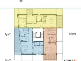 Rezidenci Štěpánov, Valašské Meziříčí, bytová jednotka 3+kk, 66,57  m², balkony 14,16  m²