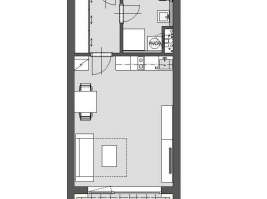 Bytová jednotka 1+kk s výměrou 36,68  m² a zahrádkou
