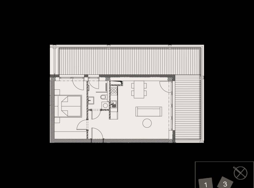 Rezidenci Štěpánov, Valašské Meziříčí, bytová jednotka 2+kk, 39,82  m², balkon 35,65  m²